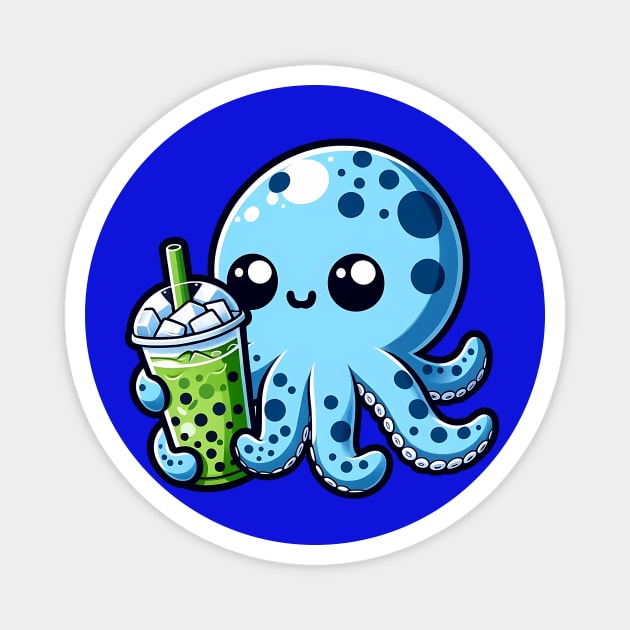 Matcha Octo Sip Magnet by Jennifer Stephens